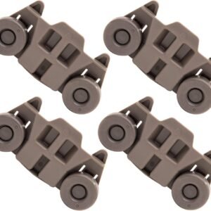 Canamax Premium W10195416 Dishwasher Lower Dishrack Wheel Assembly - Compatible with Whirlpool May.tag Ken.more Dishwashers - Replaces AP5983730, W10195416, W10195416VP - Pack of 4
