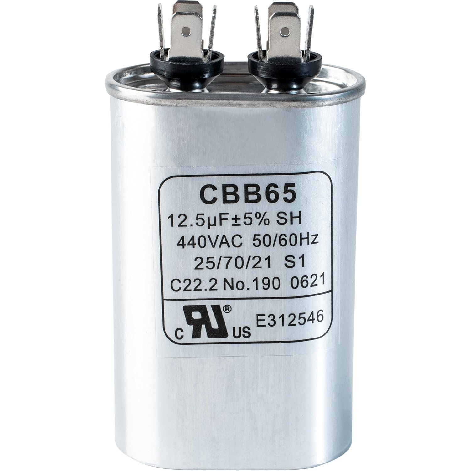 Canamax 12.5 uF MFD ±5% 370 VAC or 440 VAC CBB65 Oval Run Start Capacitor – Compatible with Condenser Straight Cool or Heat Pump Air Conditioner – Replaces 97F9003, Z97F9003