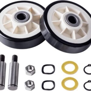 Canamax 303373K Dryer Roller Wheel Drum Support Roller Kit – Compatible with Maytag Crosley JennAir Dryers - Replaces 303373 3-3373 Y303373 12001541VP W10116741 - PACK OF 2