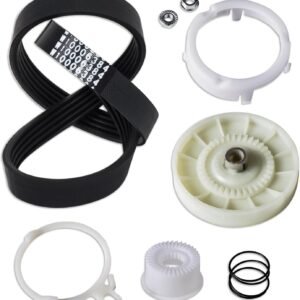 Canamax W10721967 Washer Pulley Clutch Kit & W10006384 Washer Drive Belt - Compatible with Whirlpool Kenmore Washers - Replaces AP5951296, W10006356, W10315818, PS10057144