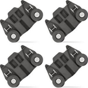 Canamax W10195417 Dishwasher Lower Dish Rack Wheel with STEEL Screws - Compatible with Kenmore KitchenAid Whirlpool Jenn-Air - Replaces W10195417V AP6016764 PS11750057 AH2579553 - PACK OF 4