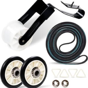 Canamax 4392065 Dryer Repair Kit with 349241T Drum Rollers, 341241 Belt, 691366 Idler - Compatible with Whirlpool Kenmore Maytag Amana Dryer - Replaces AP3131942 AP3098345 AP6010582 WP691366