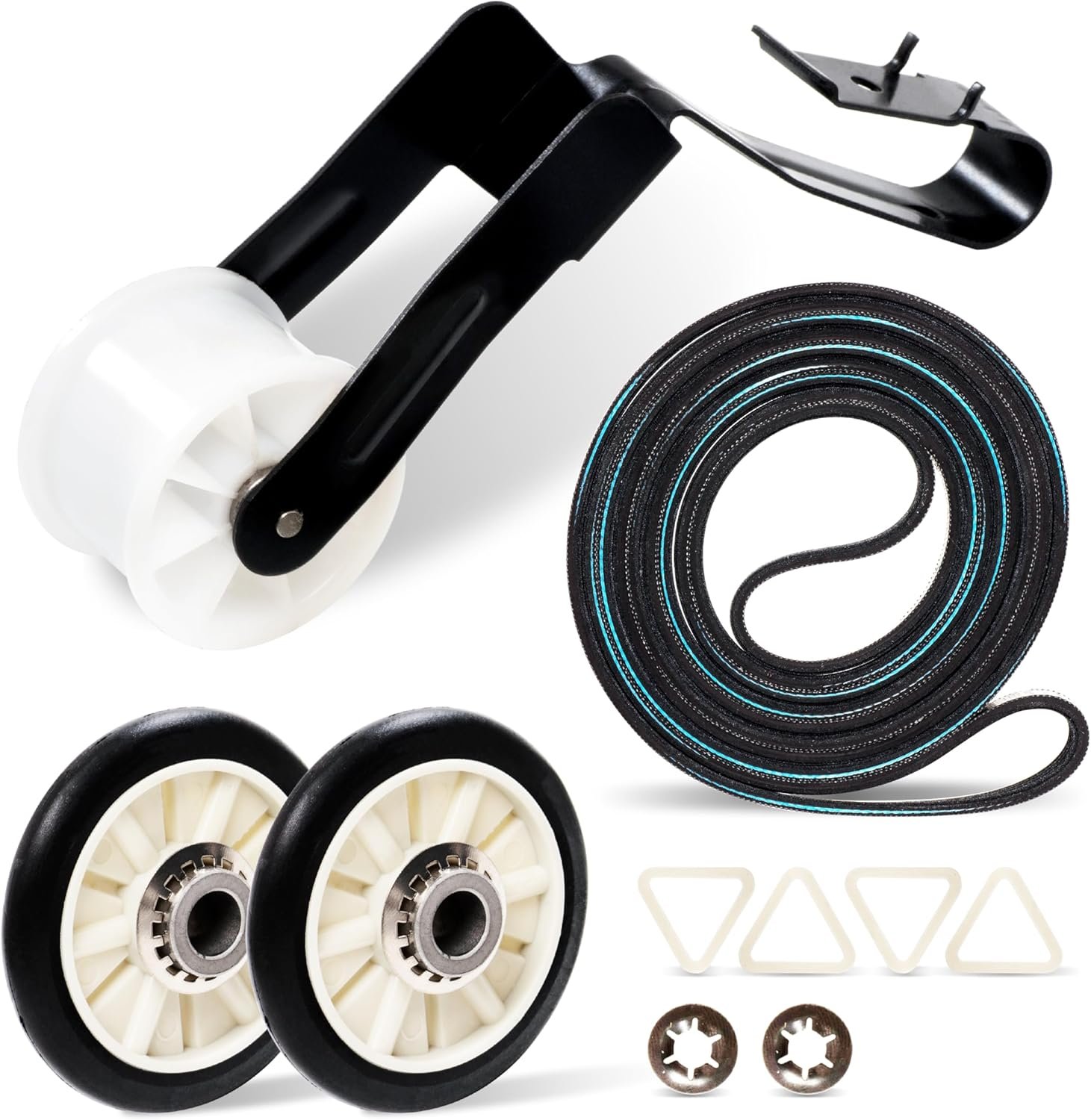 Canamax 4392065 Dryer Repair Kit with 349241T Drum Rollers, 341241 Belt, 691366 Idler – Compatible with Whirlpool Kenmore Maytag Amana Dryer – Replaces AP3131942 AP3098345 AP6010582 WP691366