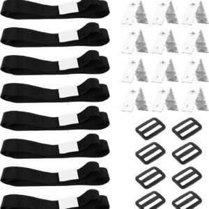 Canamax Extra Solar Cover Reel Attachment Kit - Inground Swimming Pool - Package Includes 8 Adhesive Nylon Straps, 12 Cord Plates, 8 Buckles