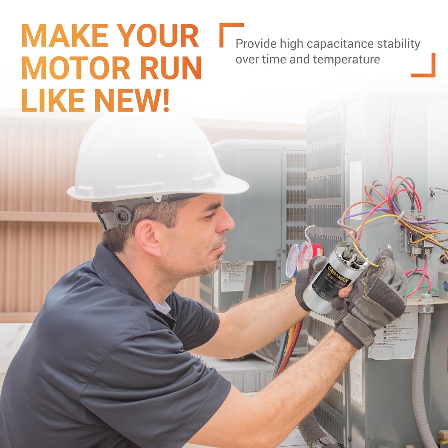 Canamax 70+10 uf ± 5% MFD 370 Or 440V Round Run Capacitor - Compatible with Air Conditioner 50/60Hz for AC Motor Run or Fan Start and Cool or Heat Pump Air Conditioner - Image 4